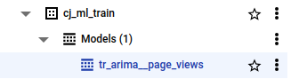 BigQuery ML trained model